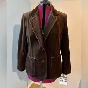 NWT Vintage Act III Brown Velvet Blazer Size 16